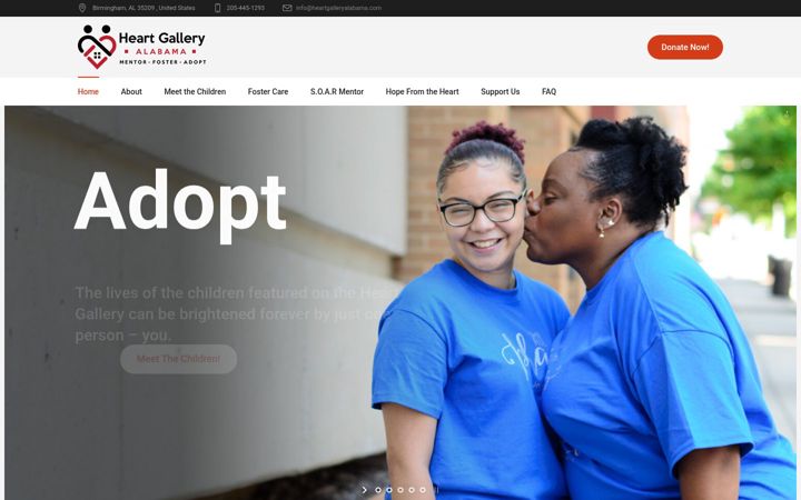 Screenshot of heartgalleryalabama.com