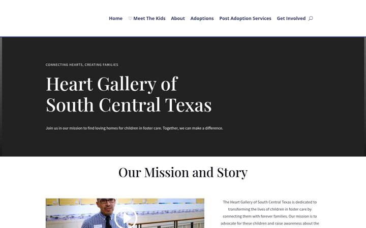 Screenshot of heartgallerysctx.org
