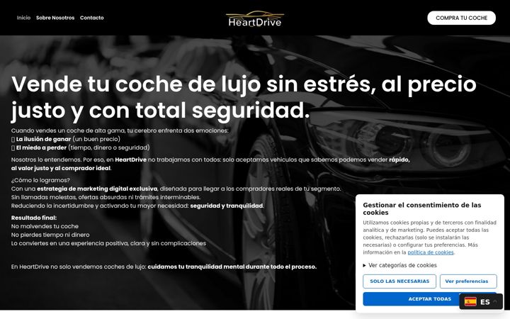 Screenshot stránky hearthdrive.com