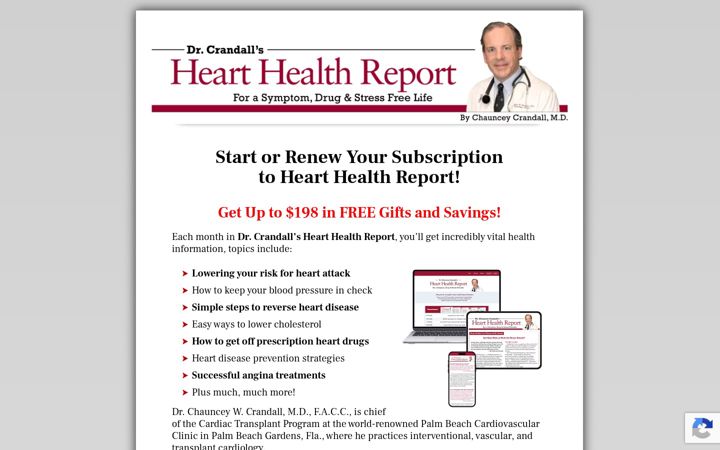 Screenshot stránky hearthealthreport.com