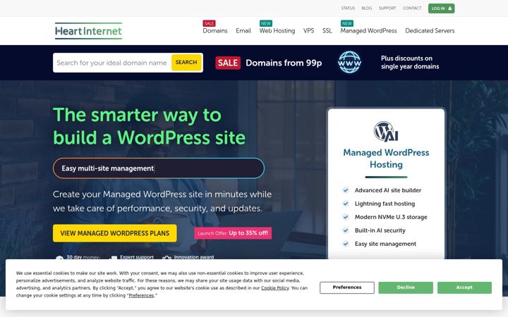 Screenshot of heartinternet.co.uk