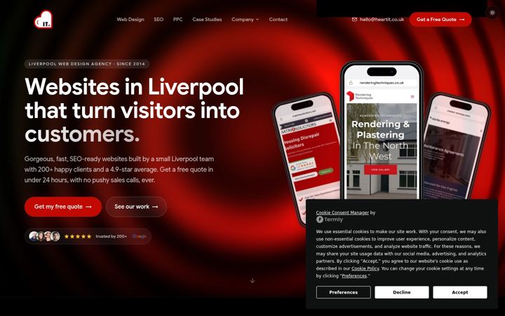 Screenshot of heartit.co.uk