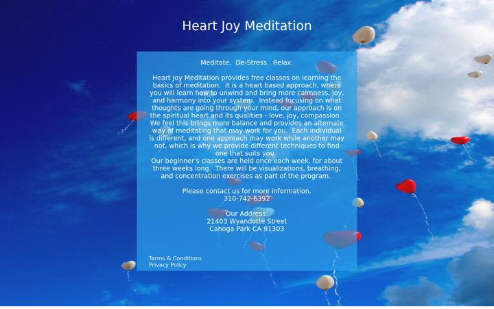 Screenshot of heartjoymeditation.org