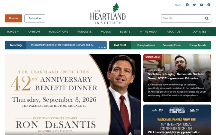 Screenshot of heartland.org