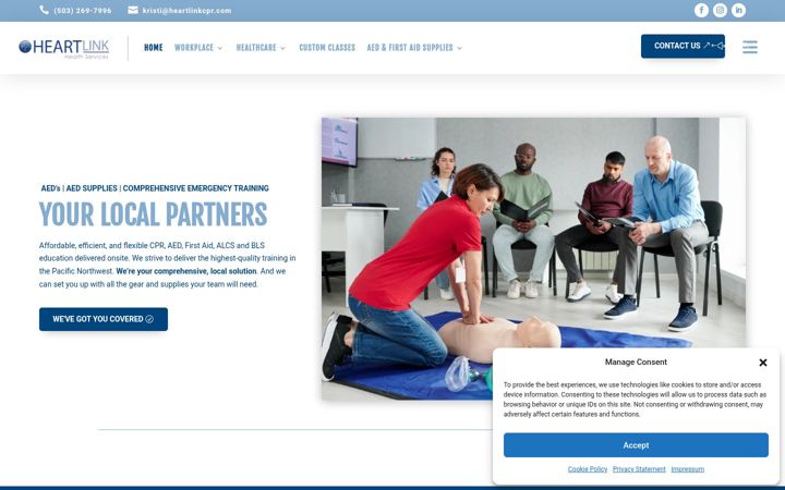 Screenshot of heartlinkcpr.com
