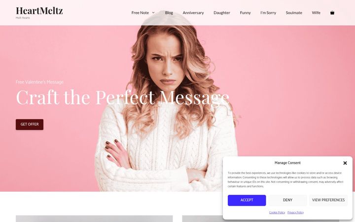 Screenshot of heartmeltz.co.uk