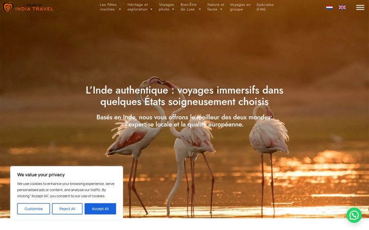 Screenshot of heartofindiatravel.fr