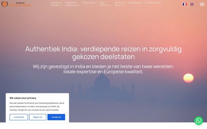 Screenshot of heartofindiatravel.nl