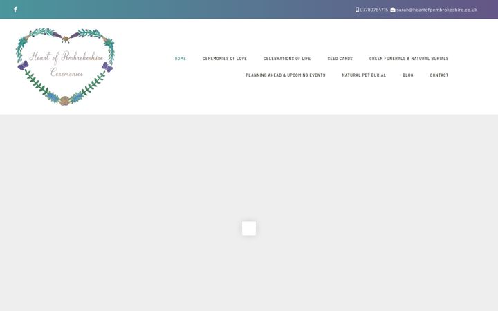 Screenshot of heartofpembrokeshireceremonies.co.uk