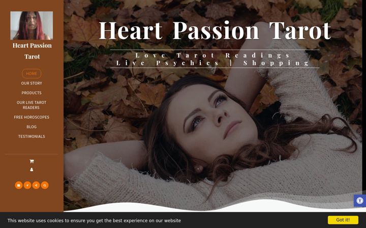 Screenshot of heartpassiontarot.com
