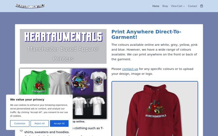 Screenshot of heartrumentals.com