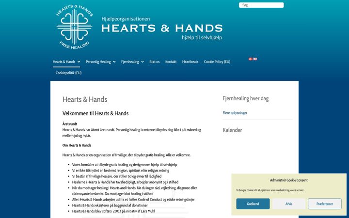 Screenshot of heartsandhands.dk
