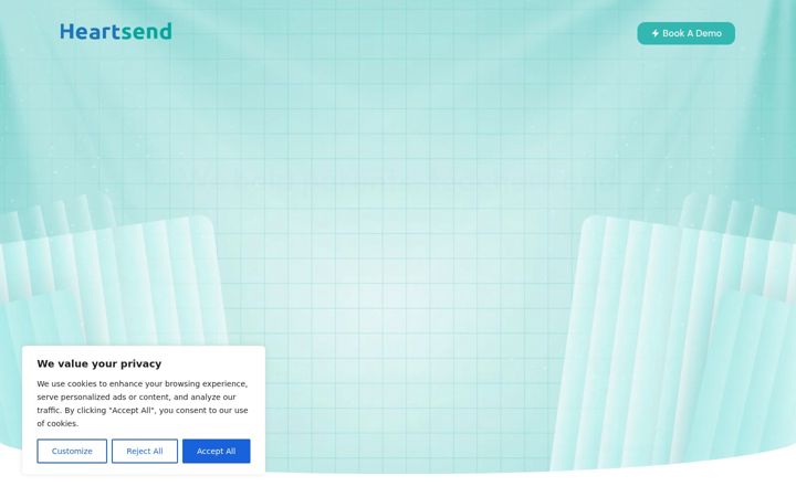 Screenshot of heartsendconnect.com