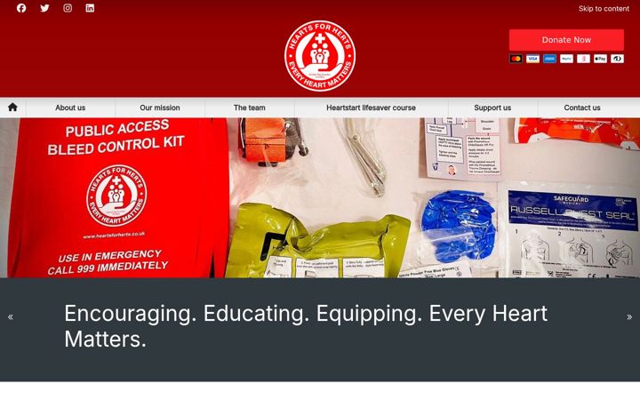 Screenshot of heartsforherts.co.uk