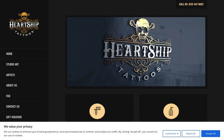 Screenshot of heartshiptattoos.com