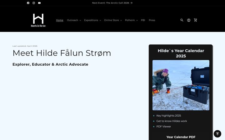 Screenshot of heartsintheice.com