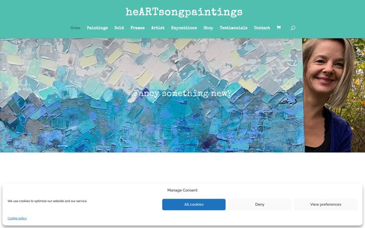Screenshot of heartsongpaintings.com