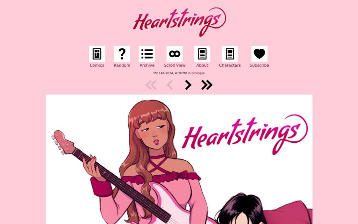 Captură de ecran a heartstringscomic.com