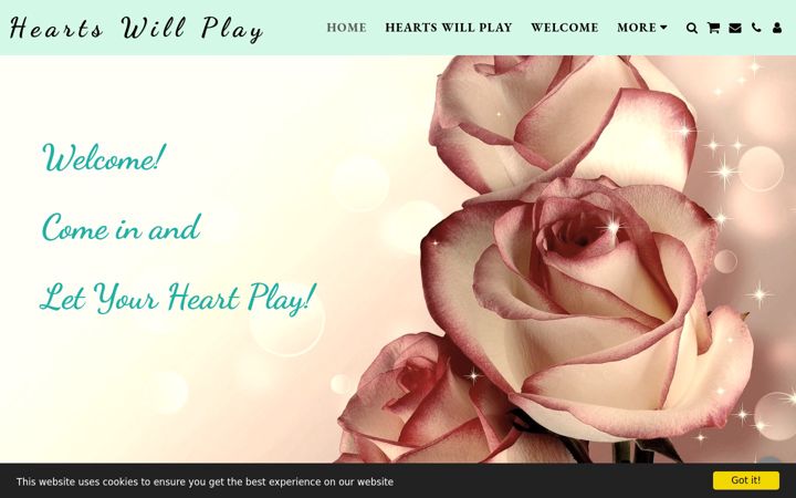 Screenshot of heartswillplay.com