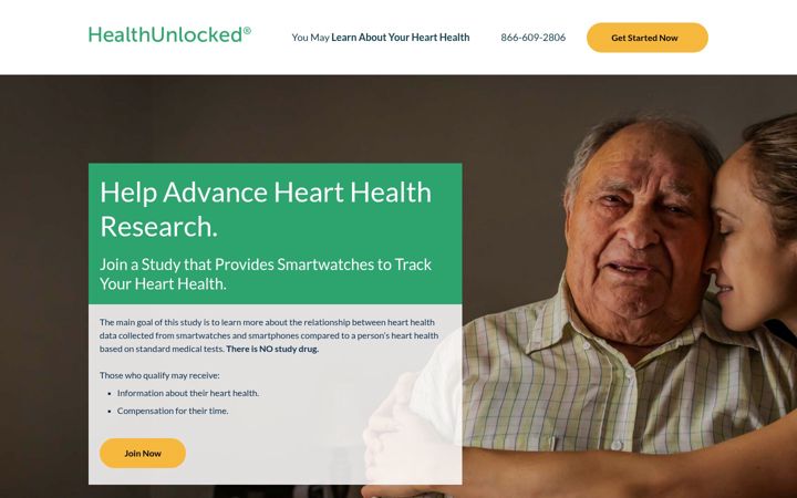 Screenshot stránky hearttrackingstudy.com