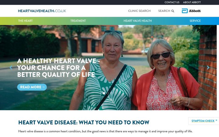 Screenshot of heartvalvehealth.co.uk