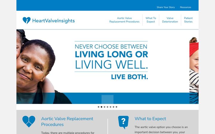 Screenshot of heartvalveinsights.com