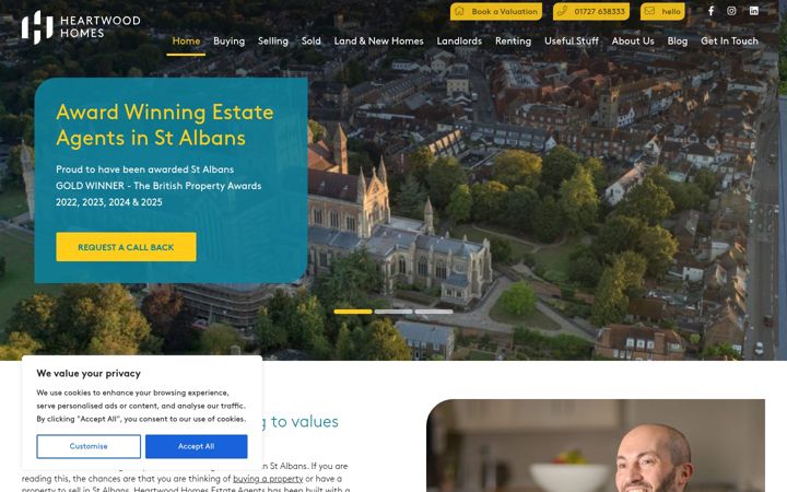 Screenshot of heartwood-homes.co.uk