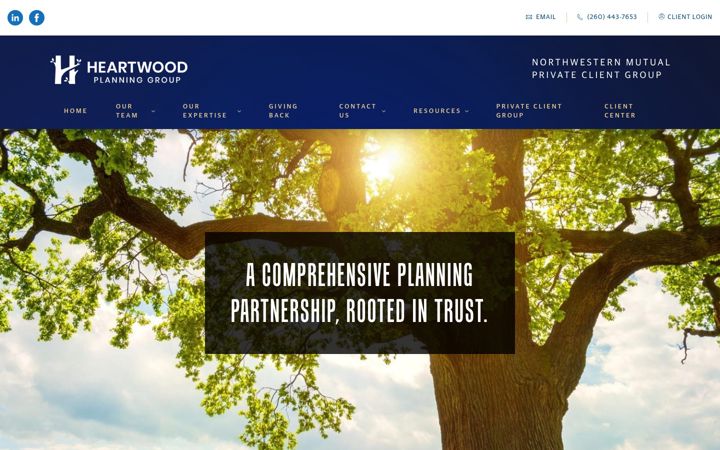 Screenshot of heartwood.nm.com
