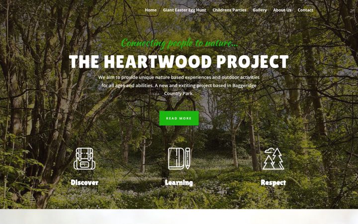 Screenshot of heartwoodproject.co.uk