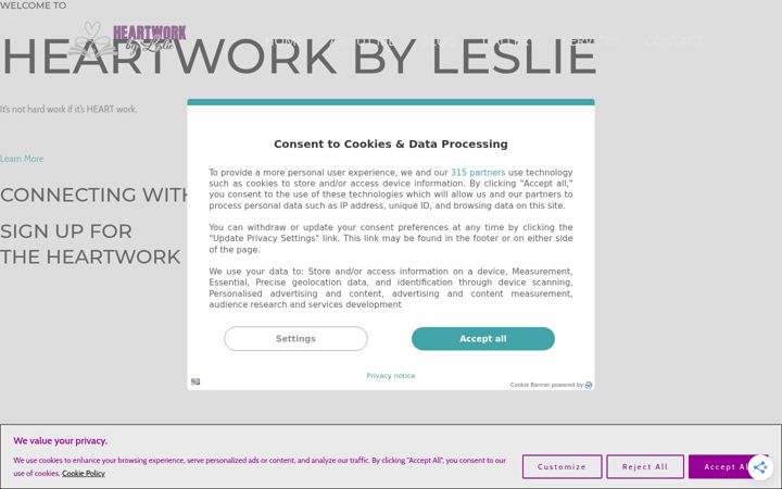 Screenshot of heartworkbyleslie.com