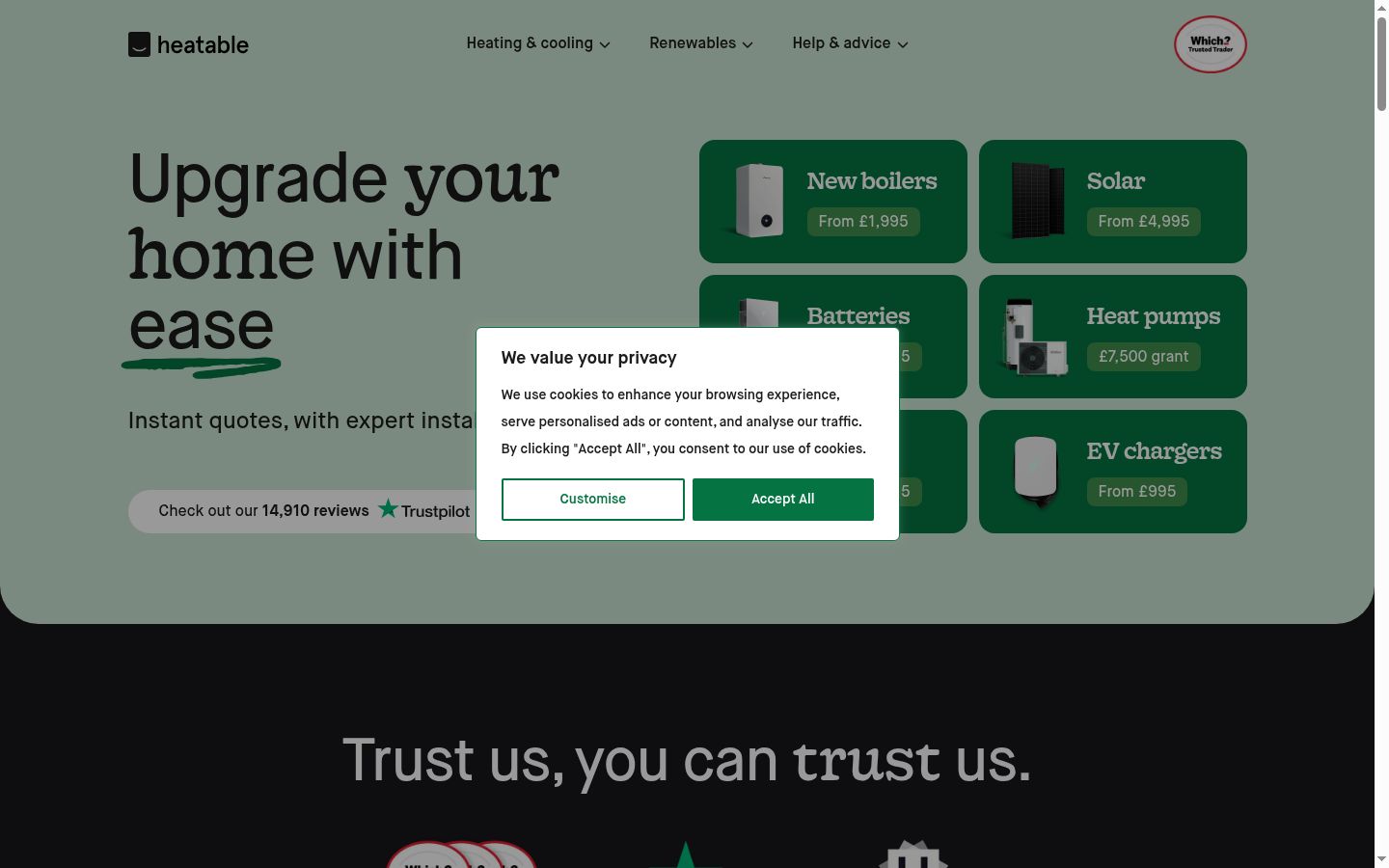 Screenshot of the consent banner shown before any interaction