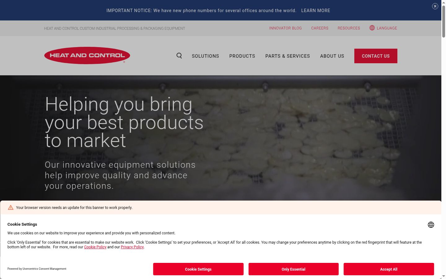 Screenshot of the consent banner shown before any interaction