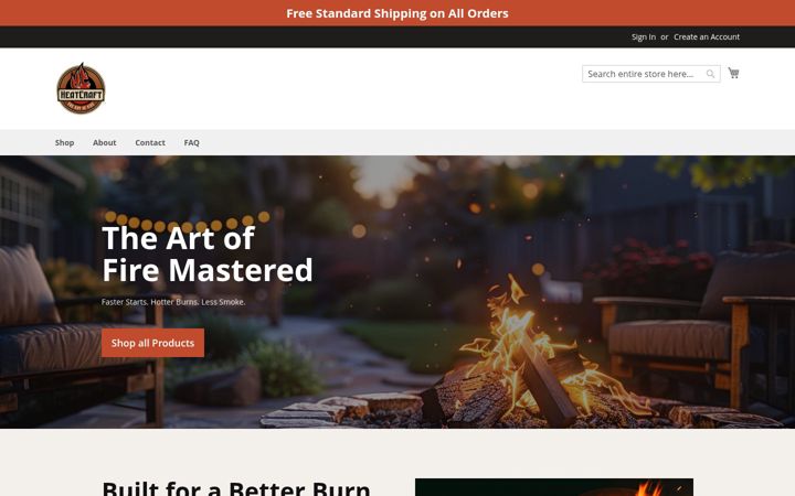 Screenshot of heatcraftwood.com
