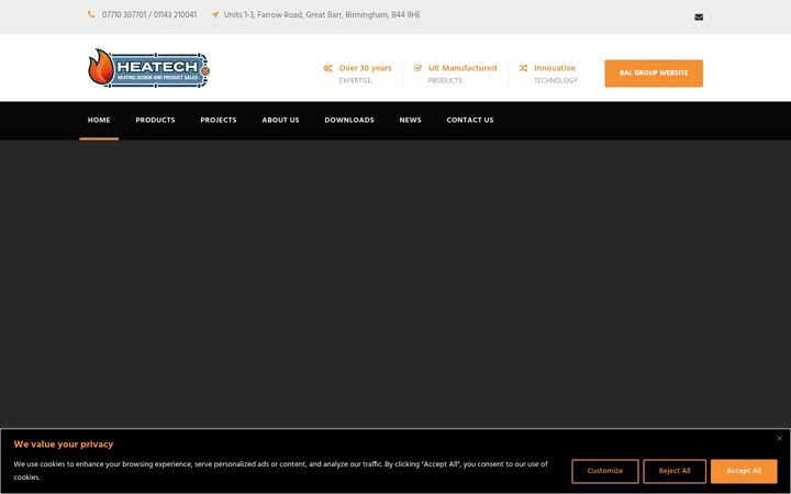 Screenshot of heatech.uk