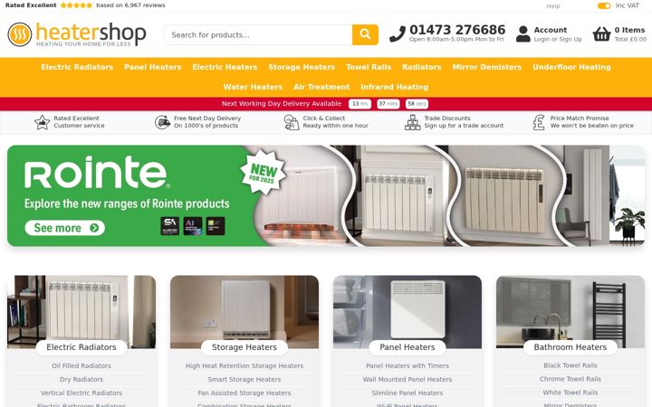 Screenshot of heatershop.co.uk