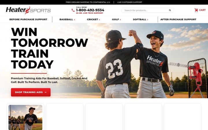 Screenshot of heatersports.com
