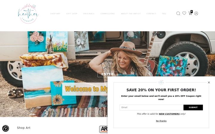 Screenshot of heatherlaughterart.com