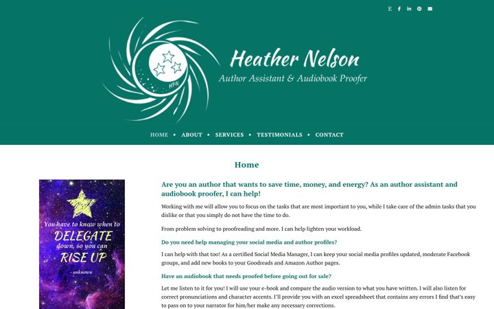 Screenshot of heatherpnelson.com