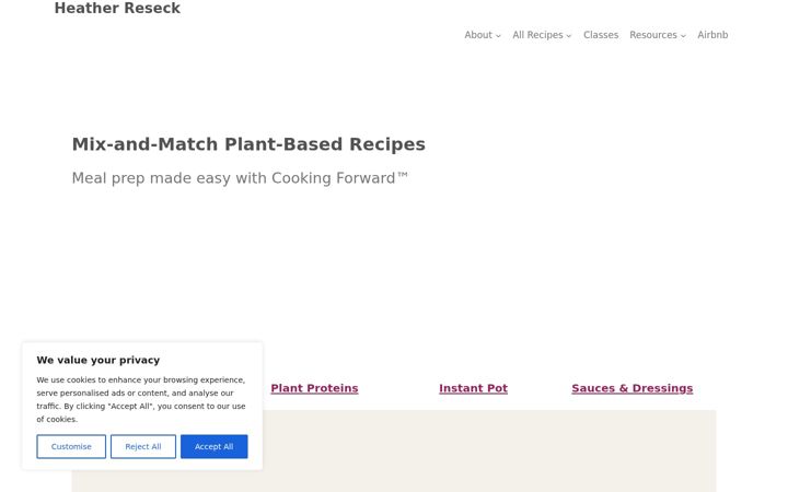 Screenshot of heatherreseck.com