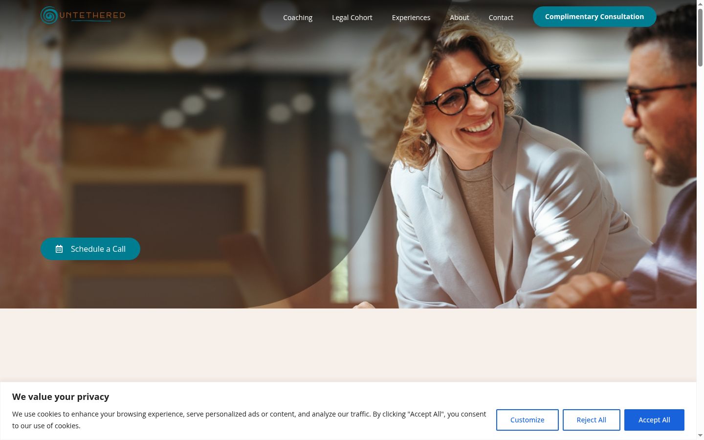 Screenshot del banner di consenso mostrato prima di qualsiasi interazione