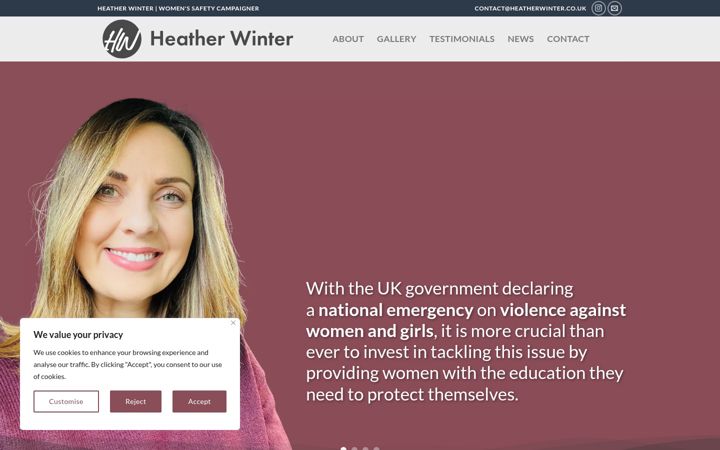 Screenshot of heatherwinter.co.uk