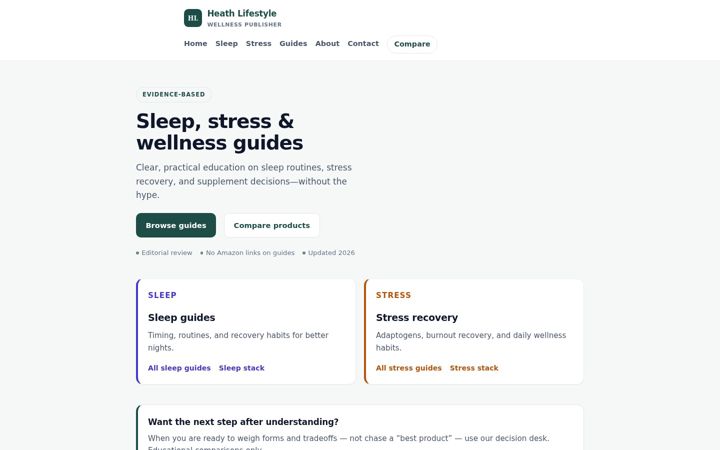 Screenshot of heathlifestyle.com