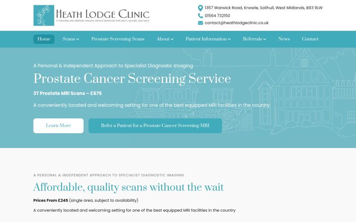 Screenshot of heathlodgeclinic.co.uk