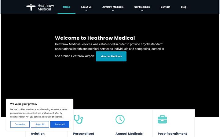 Screenshot of heathrowmedical.com