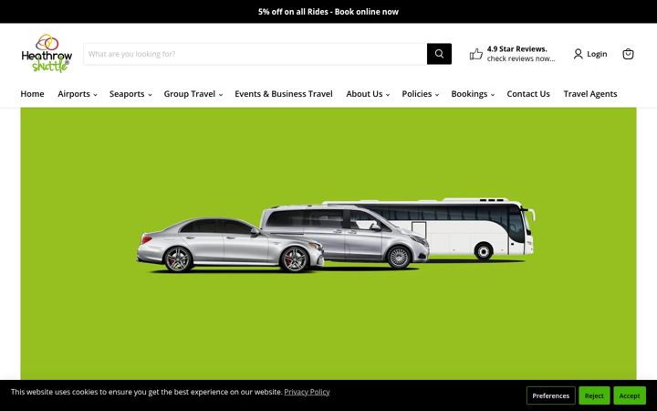 Screenshot of heathrowshuttle.com