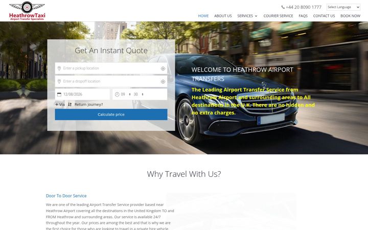 Screenshot of heathrowtaxi.net