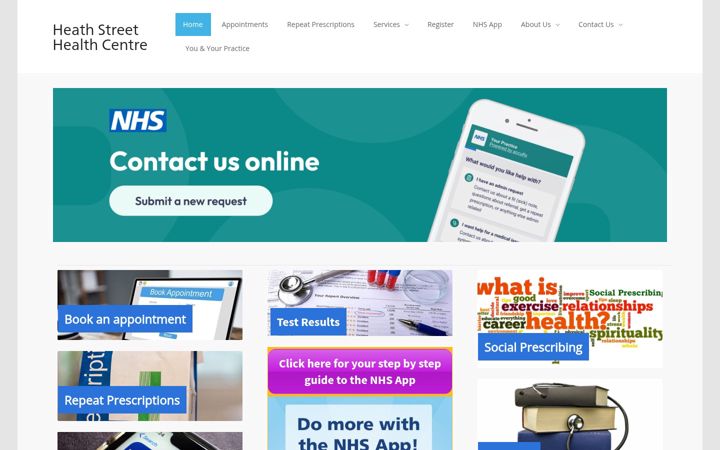 Screenshot of heathstreethealth.nhs.uk