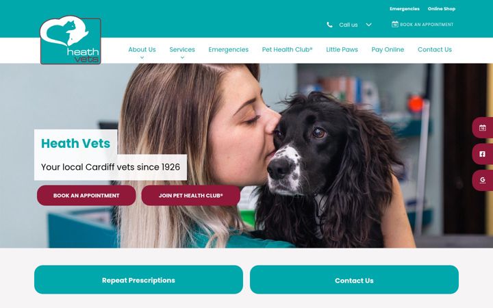 Screenshot of heathvets.co.uk