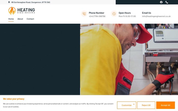 Screenshot of heatingengineersni.co.uk