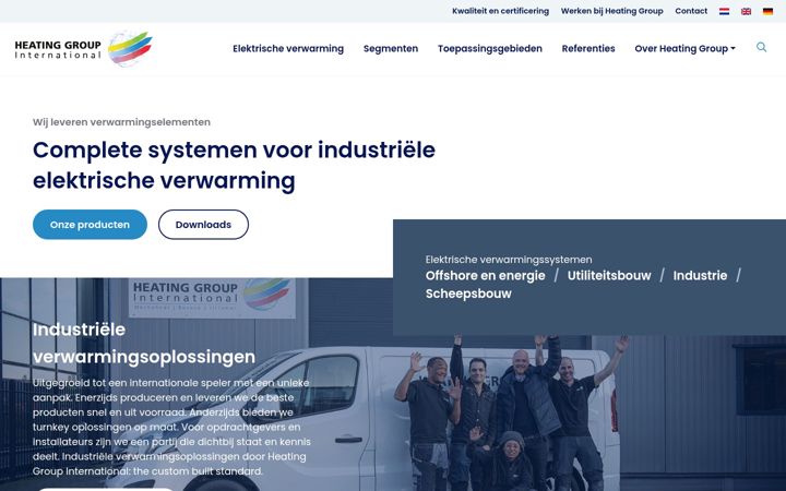 Screenshot of heatinggroup.be